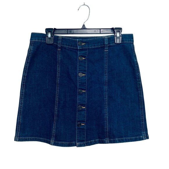 GAP Women’s Skirt Blue Jean Mini Dark Wash Sz 27” Boho Indie Sleaze Grunge Y2k - Picture 1 of 12